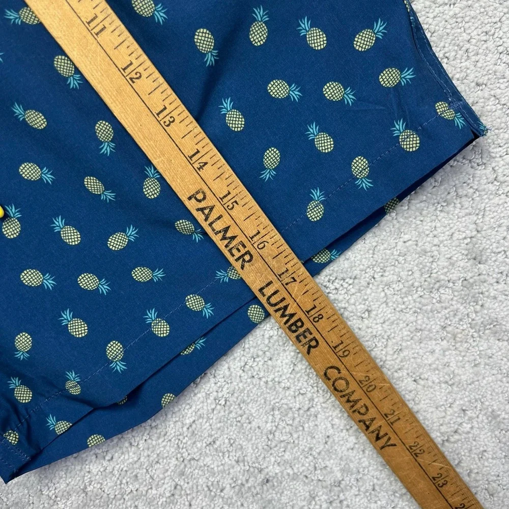 Bonobos Swim Trunks Mens Large Dark Blue 7 Inch Inseam Pineapple Print Lined